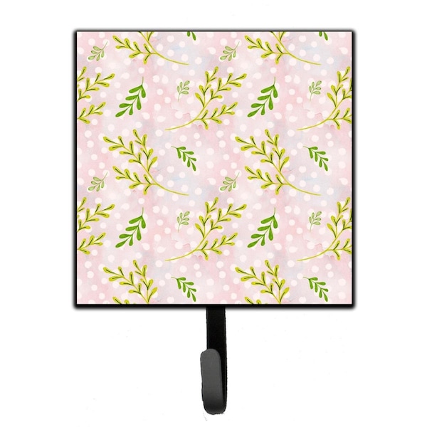 Carolines Treasures Watercolor Leaves Pink Leash or Key Holder, 4.25 x 1 x 7 in. BB7480SH4 - main